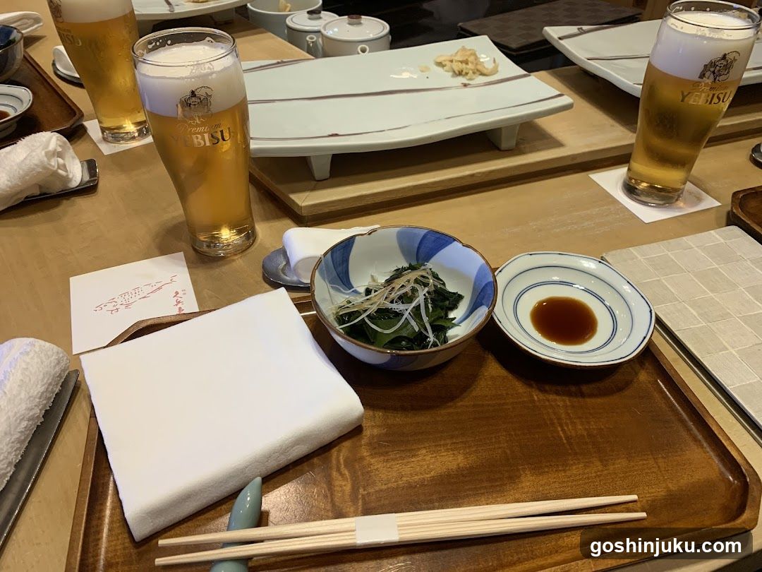 Yebisu Beer and Japanese Side Dishes