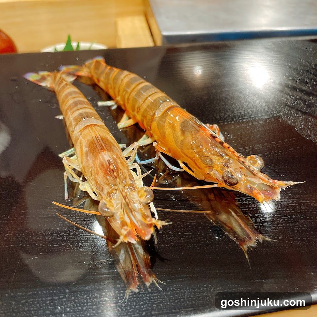 Sashimi-style Prawn Display
