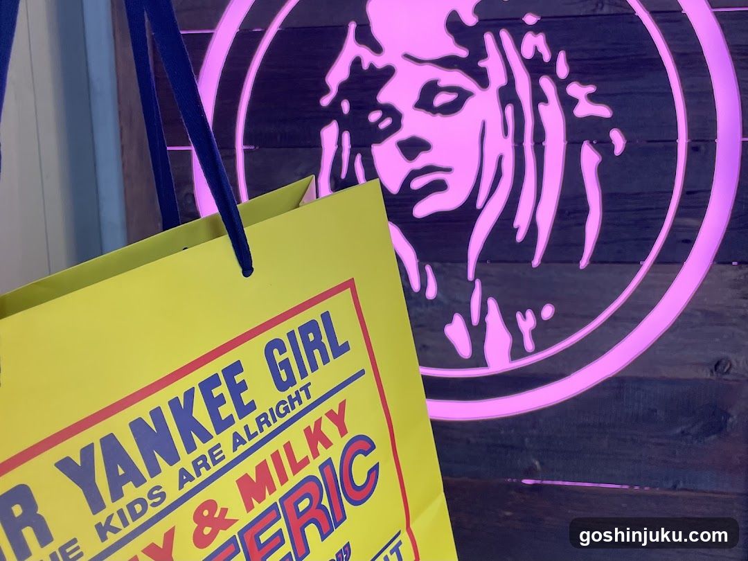 Yankee Girl Bag with Neon Sign