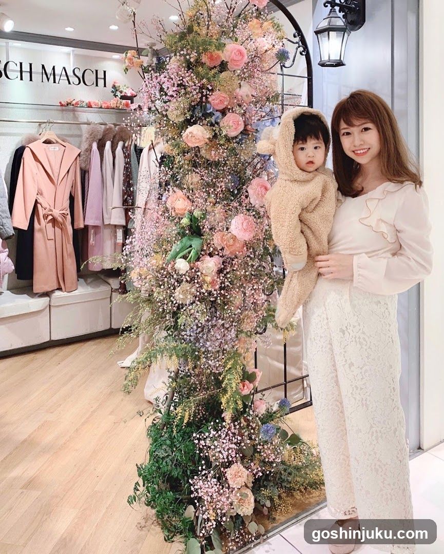 Mother and child in a boutique store
