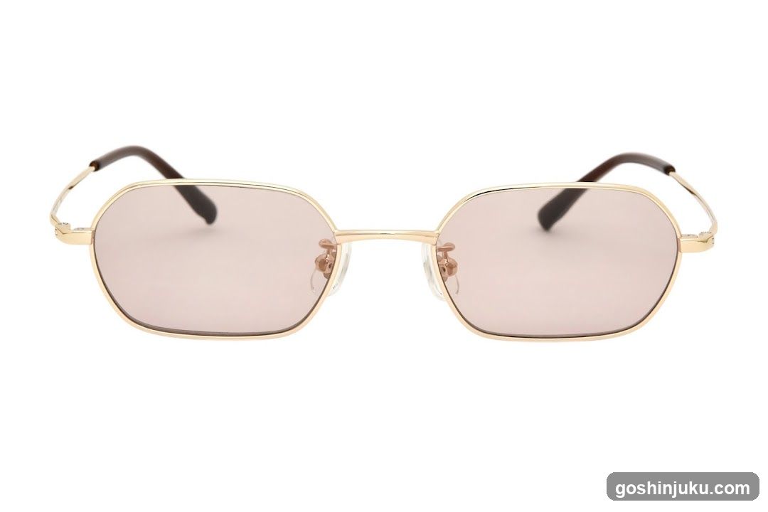 Gold Sunglasses with Pink Lenses