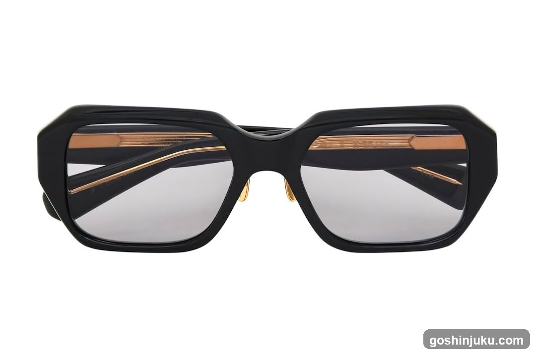 Black Sunglasses with Gold Accents