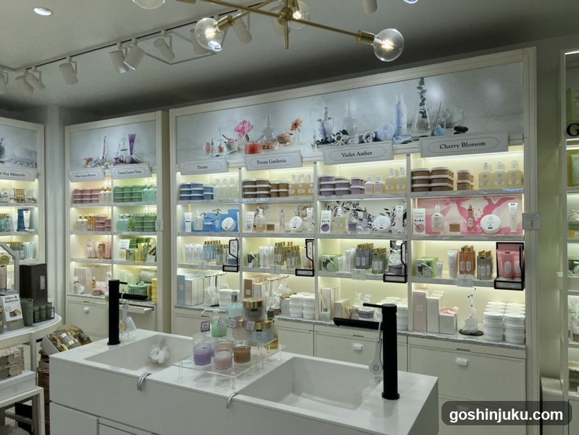 Interior of a beauty or skincare shop