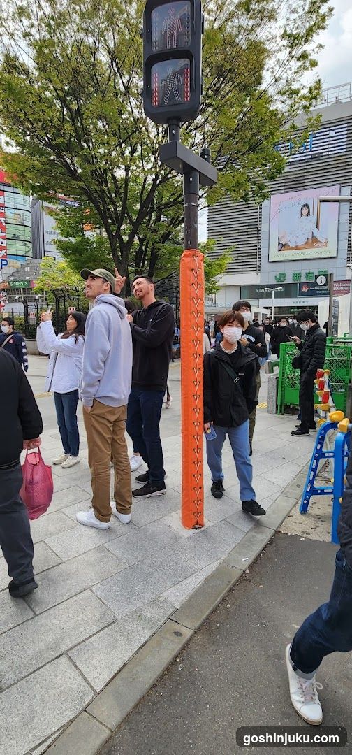 Street Scene with Pedestrians and Traffic Signal