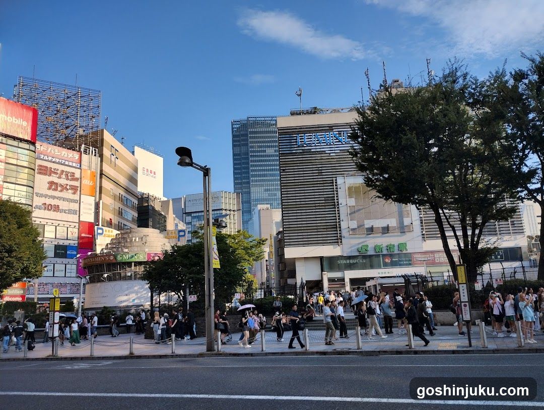 Urban Street Scene with Pedestrians and Buildings