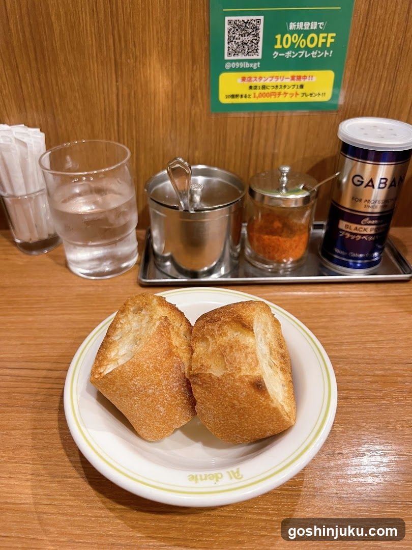 Bread and condiments on a table