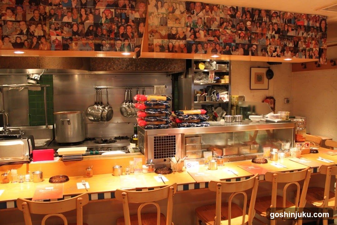 Restaurant Interior with Kitchen and Counter Seating