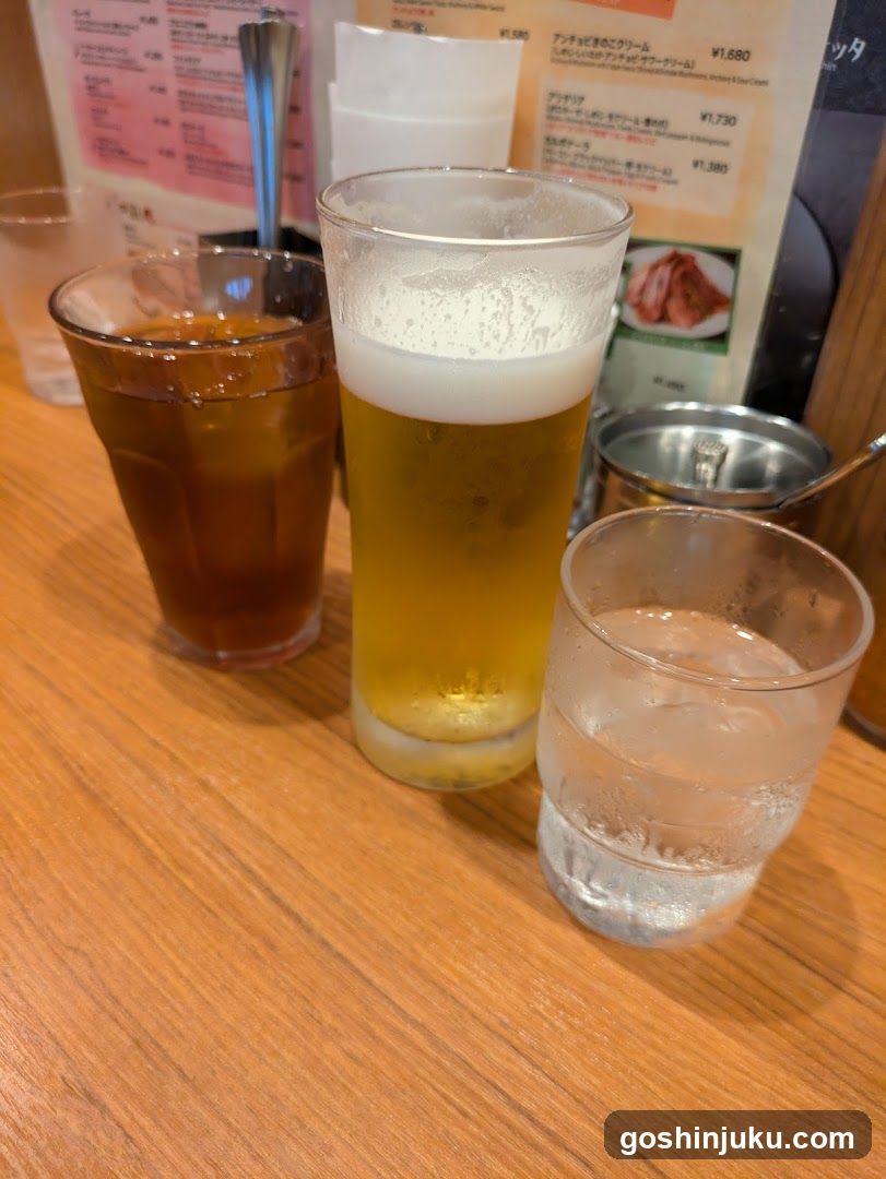 Beverages on a wooden table