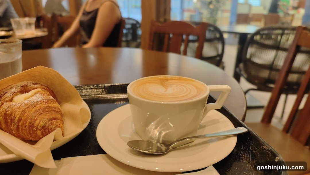Coffee and Croissant at Cafe
