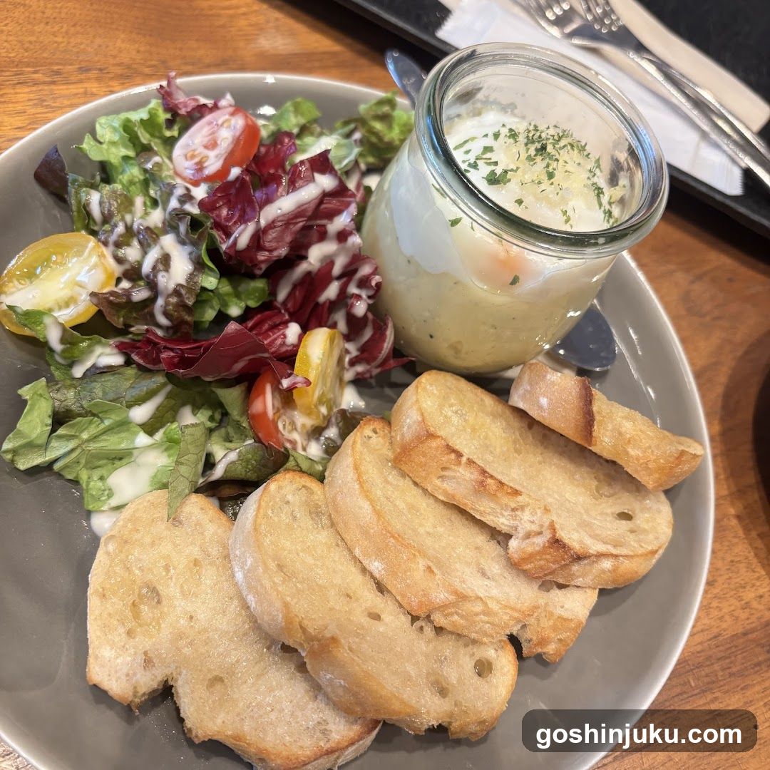 Breakfast Plate with Salad and Bread