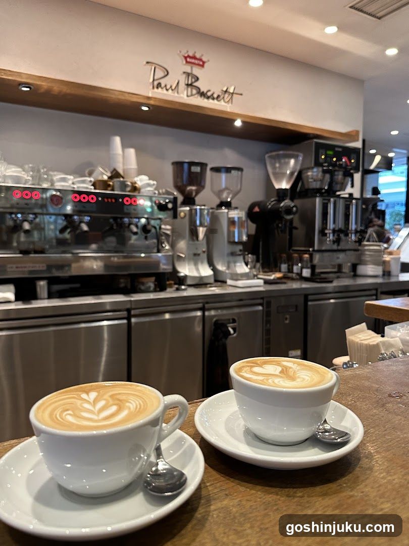 Coffee Shop Interior with Latte Art