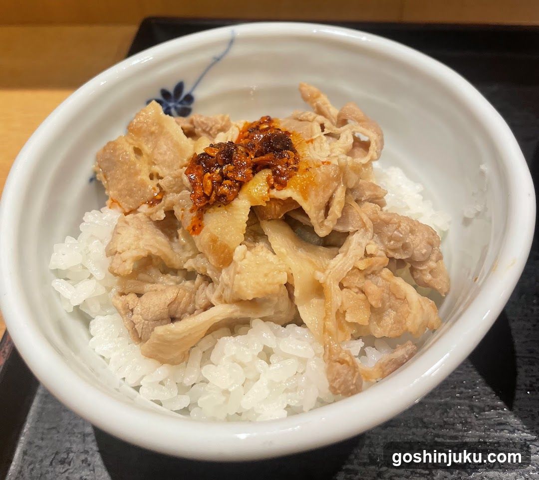 Bowl of Rice with Meat and Chili Oil