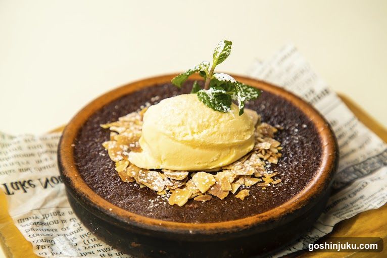 Dessert with Ice Cream and Mint