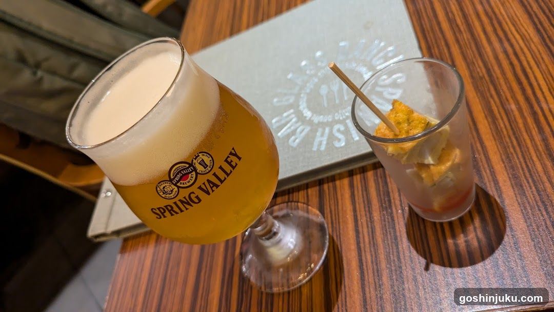 Beer and Cocktail on Wooden Table