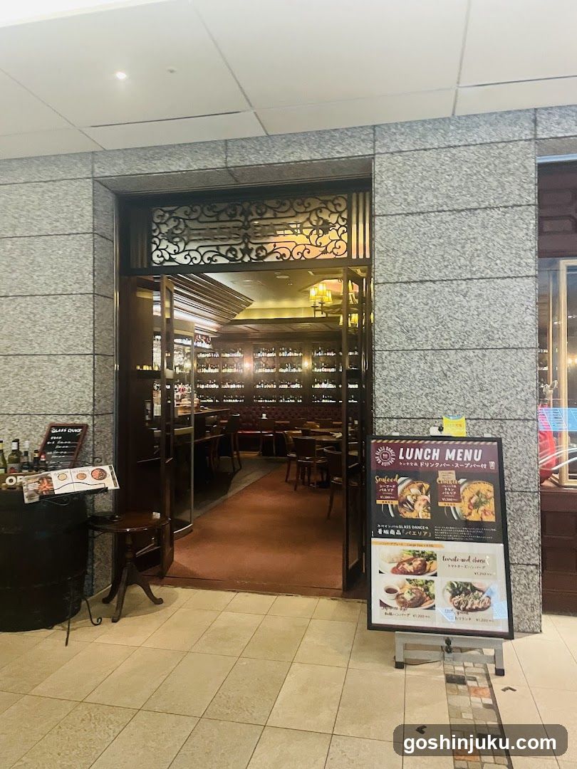 Restaurant Entrance with Lunch Menu Display