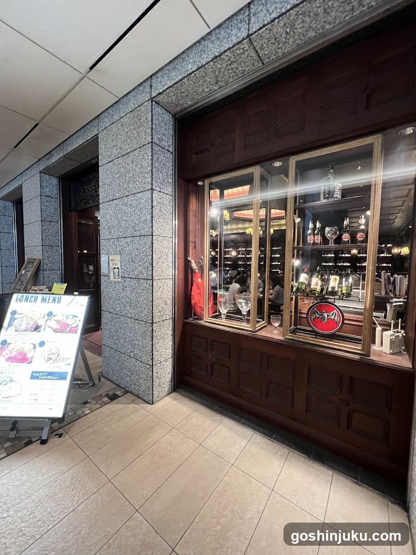 Restaurant Exterior with Display Window and Menu Board