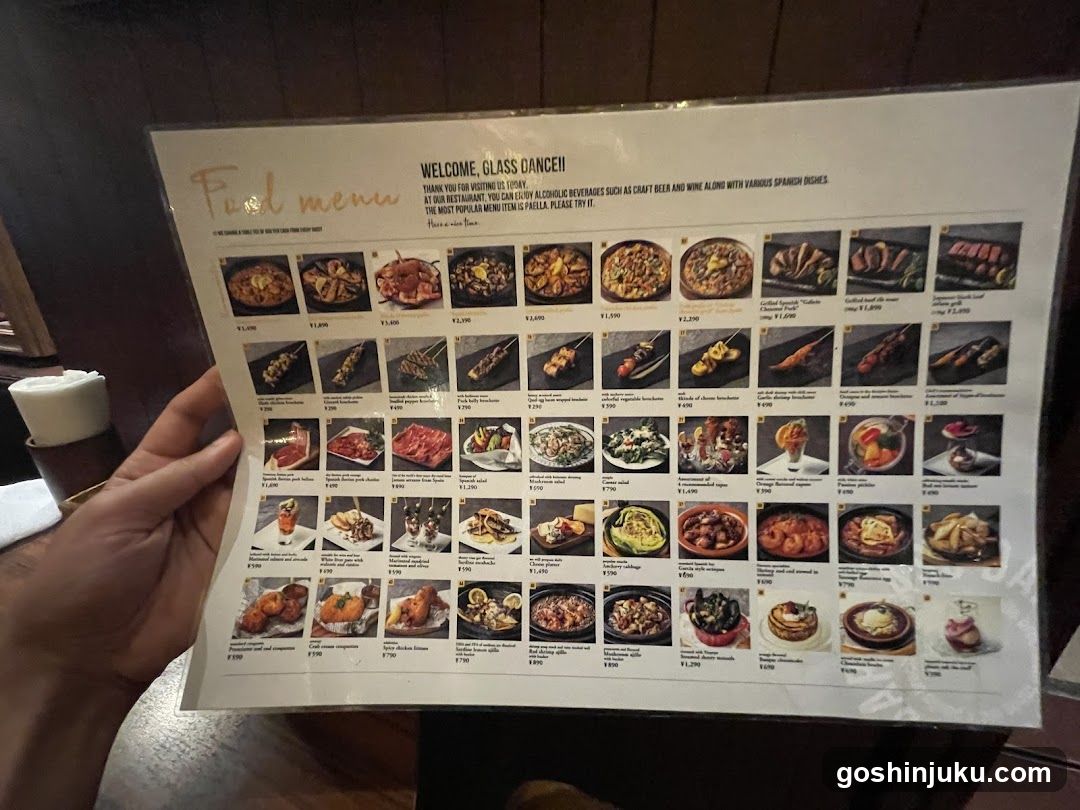 Glass Dancee Food Menu