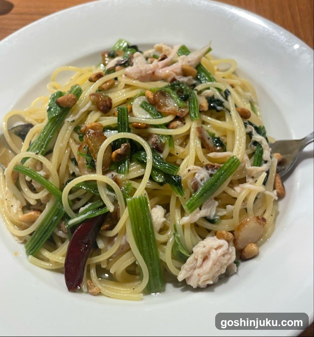 Chicken and Vegetable Pasta with Pine Nuts