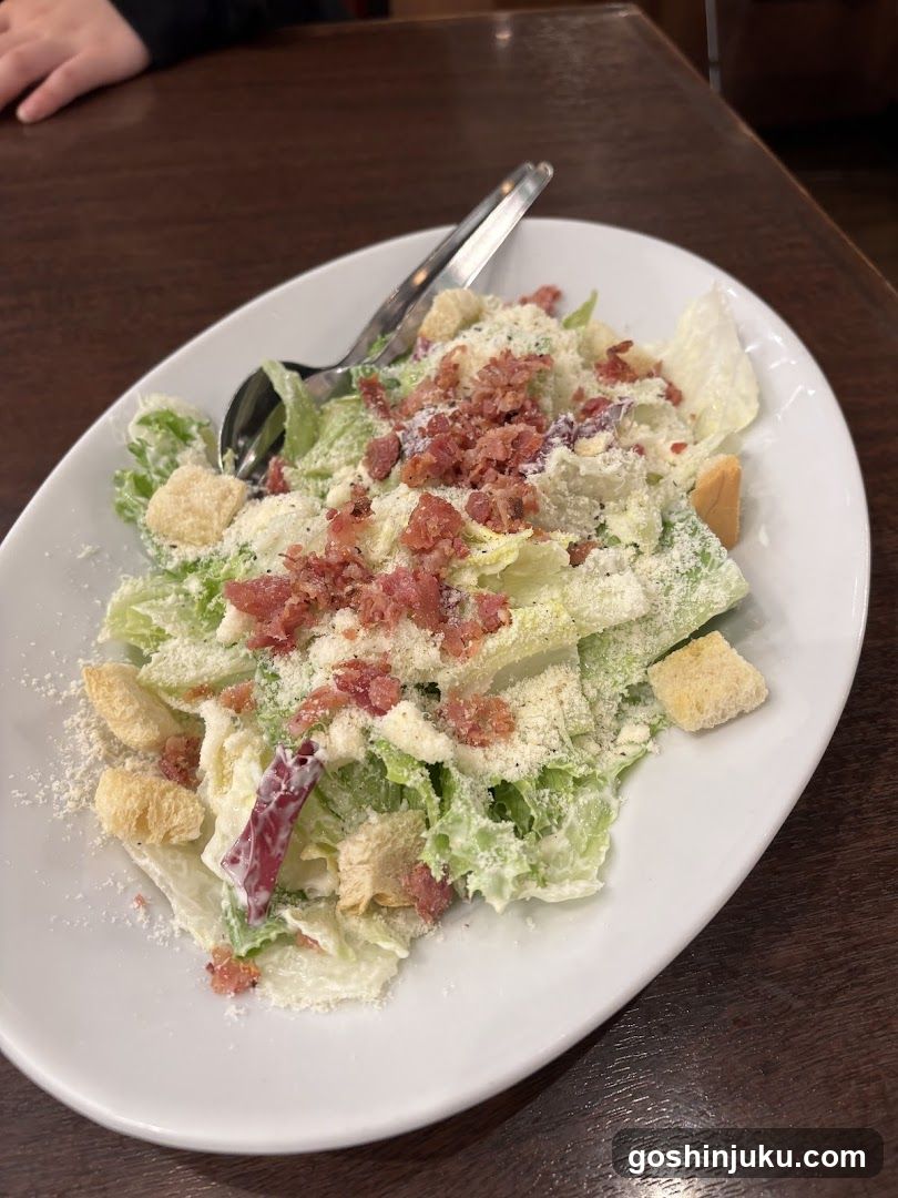 Caesar Salad with Croutons and Bacon Bits