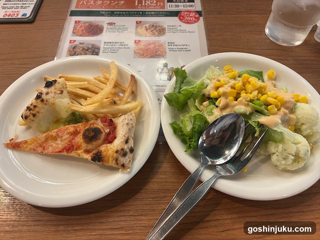 Pizza and Salad Meal