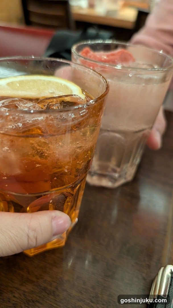 Drinks on a table