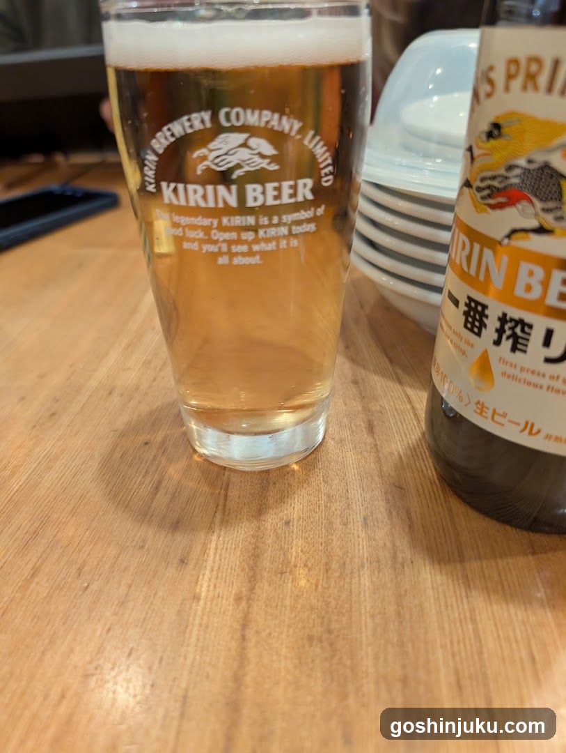 Kirin Beer Glass and Bottle