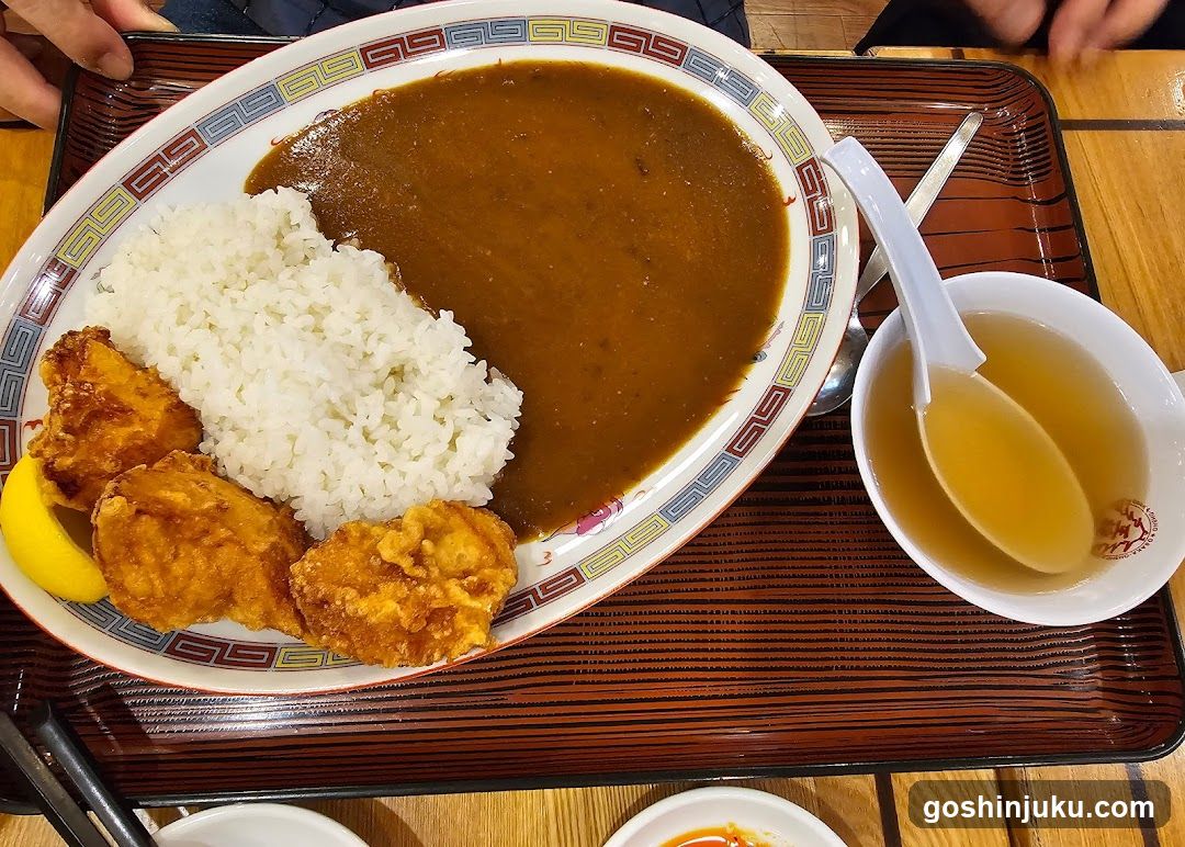 Curry Rice Meal with Chicken and Soup