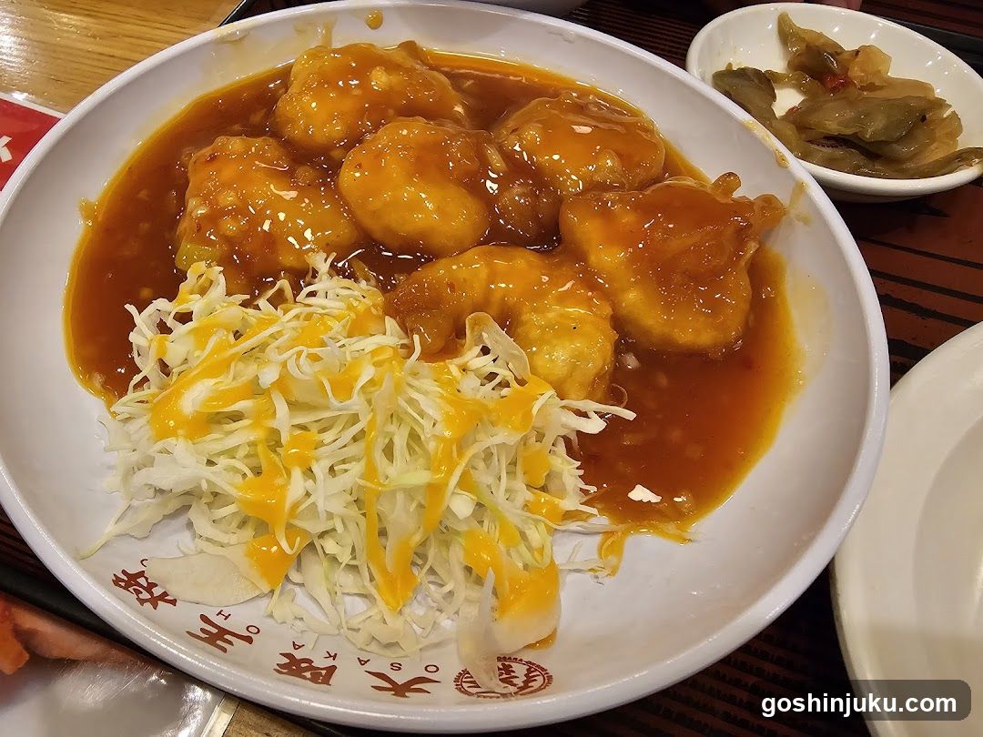 Sauce-drenched Shrimp Balls with Cabbage Slaw