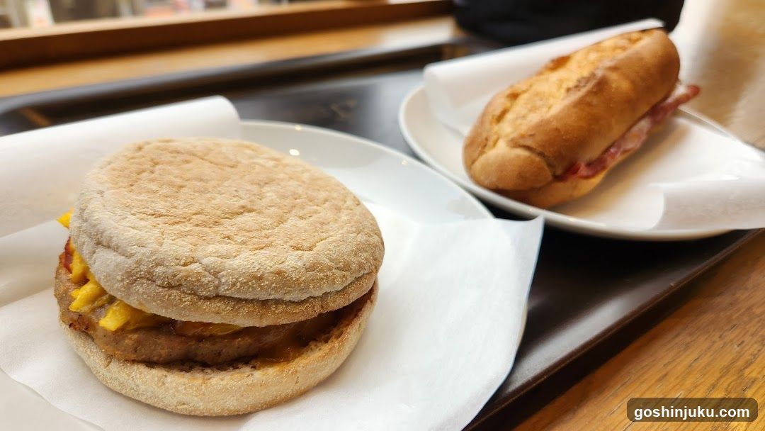 Breakfast Sandwiches on a Tray