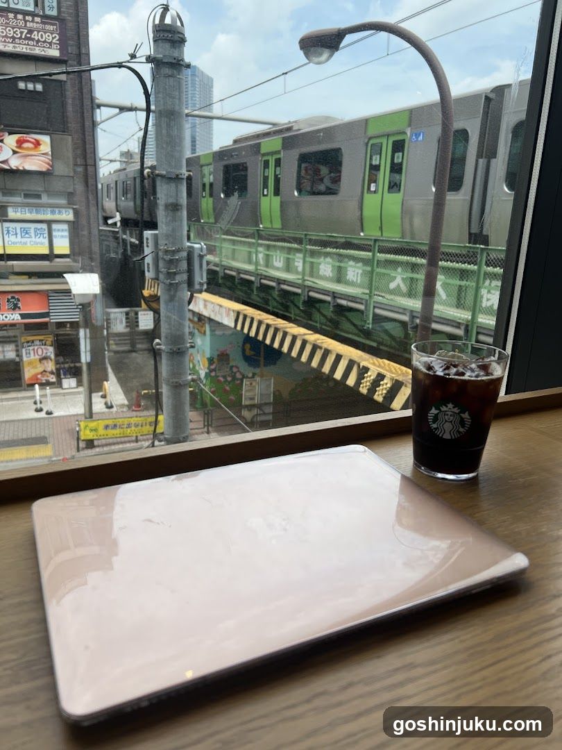 Train view from cafe window