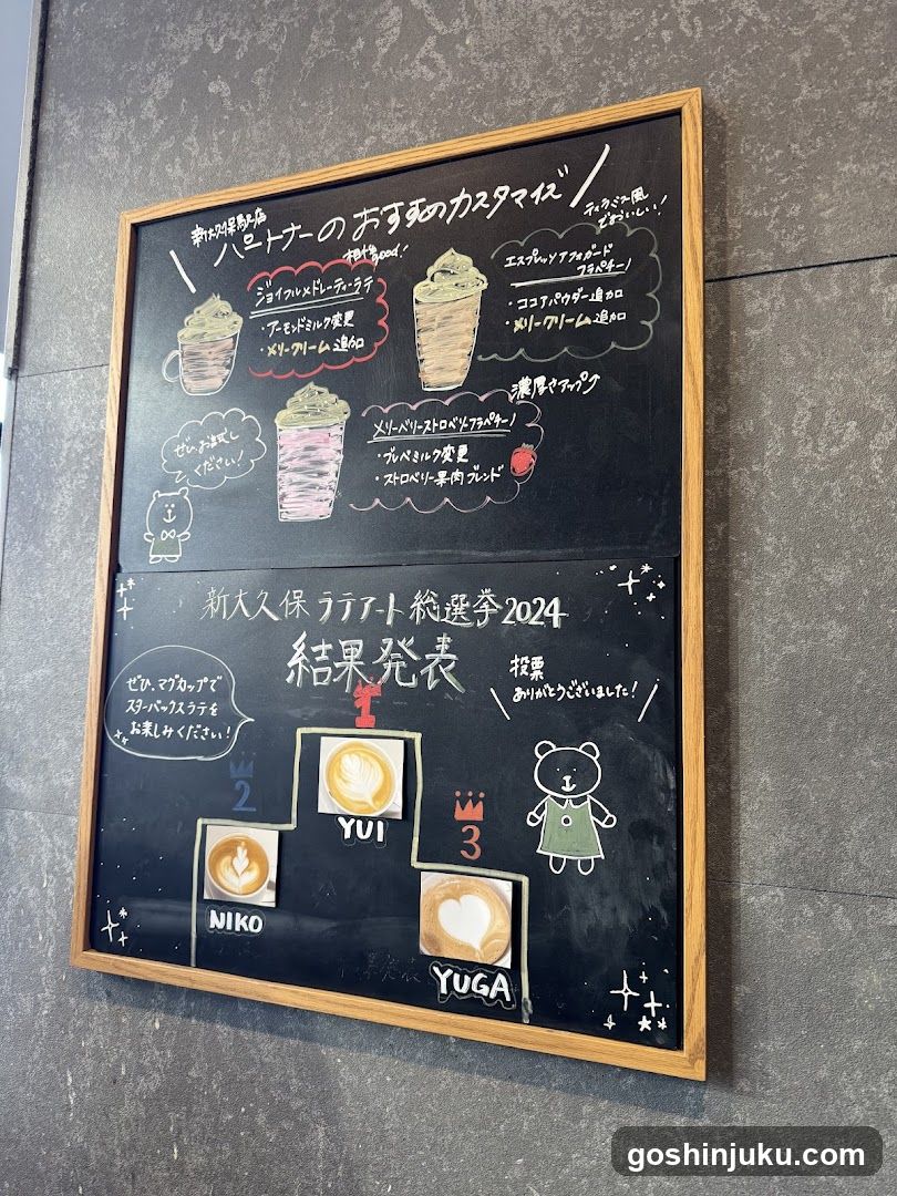 Chalkboard Display with Custom Milk Tea Menu and Competition Results
