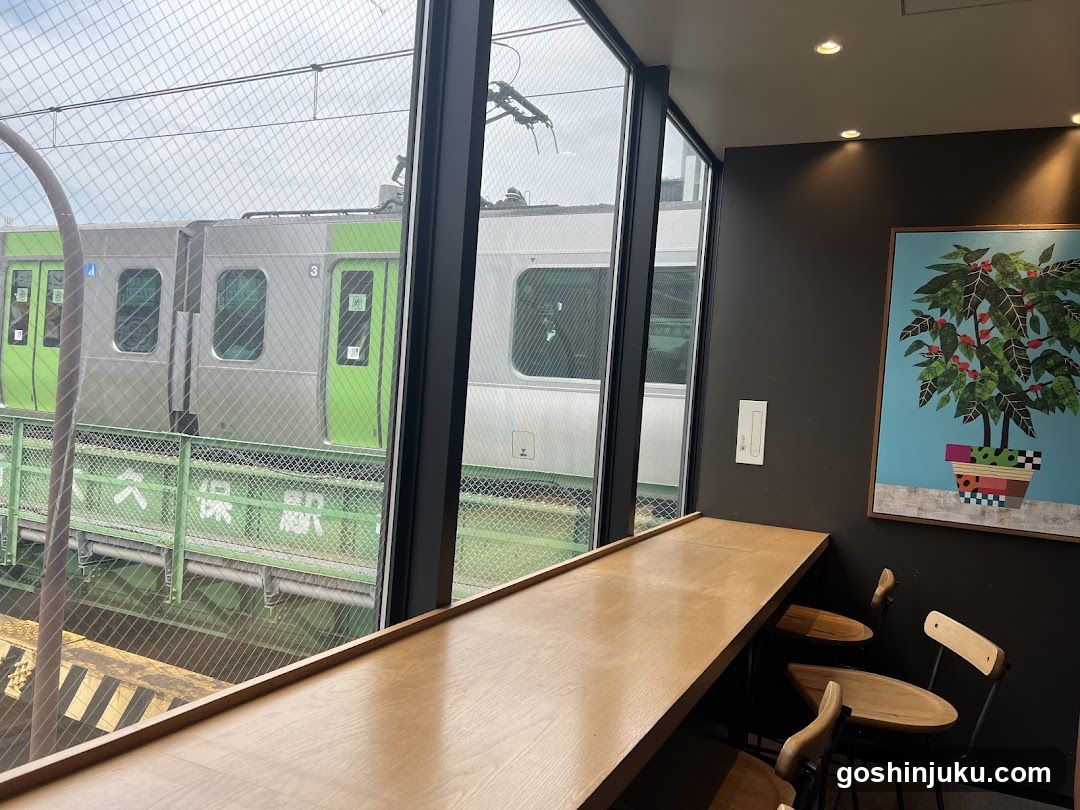 Train View from Cafe Interior