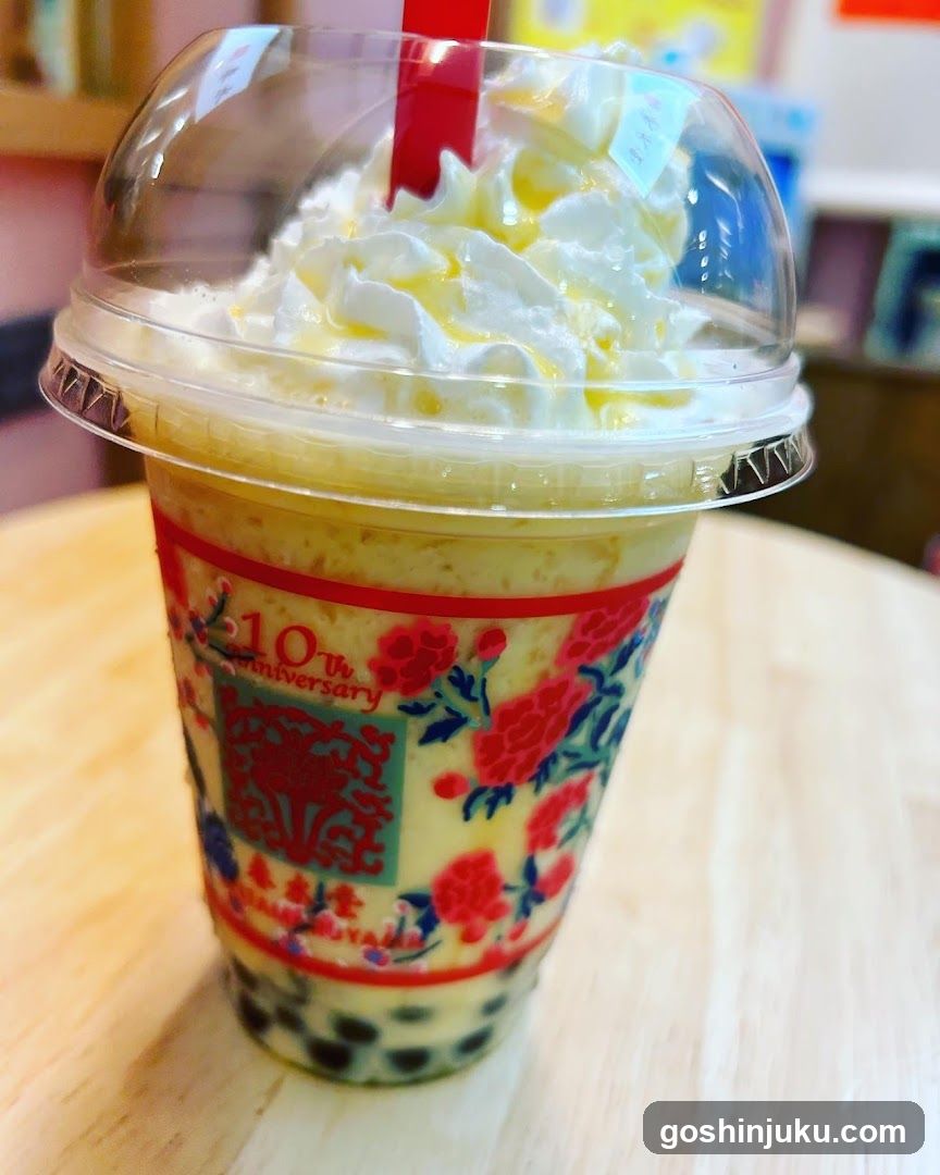 Boba Milk Tea with Whipped Cream