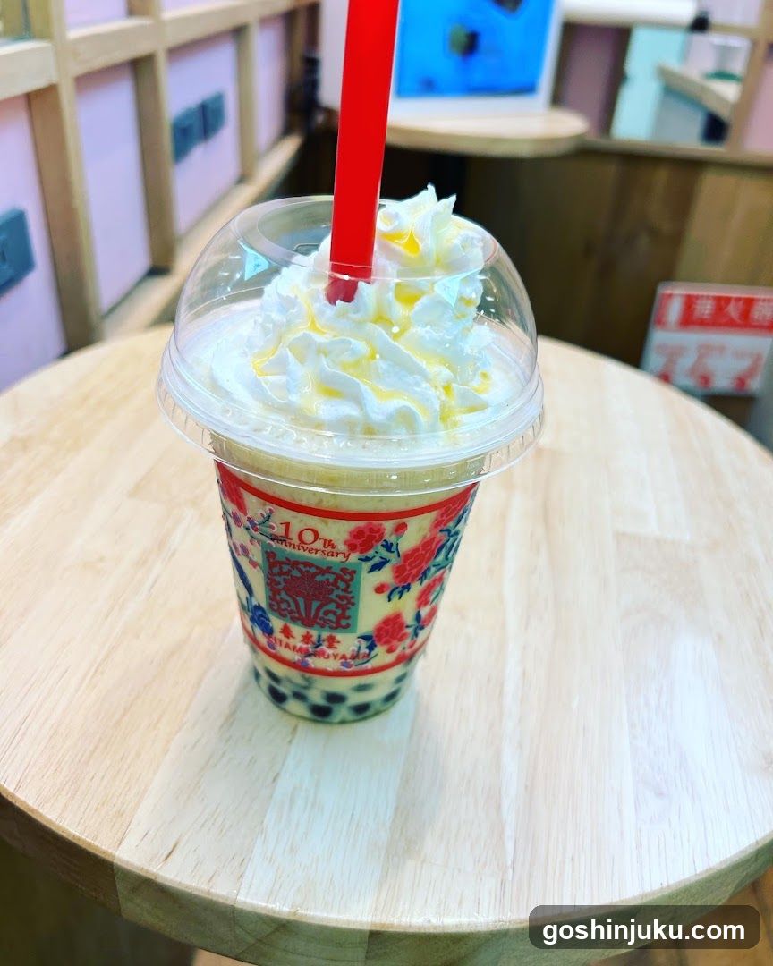 Boba Milk Tea with Whipped Cream