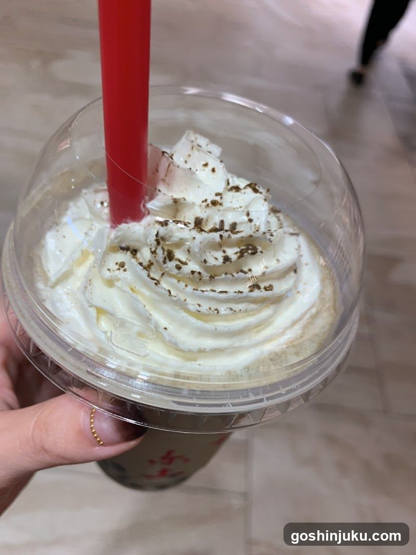Boba Milk Tea with Whipped Cream
