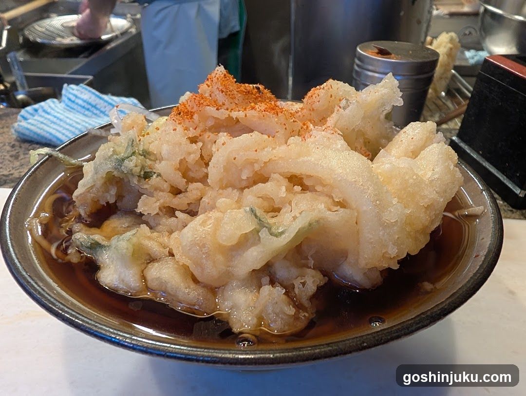 Tempura Bowl with Sesame Oil and Chili Flakes