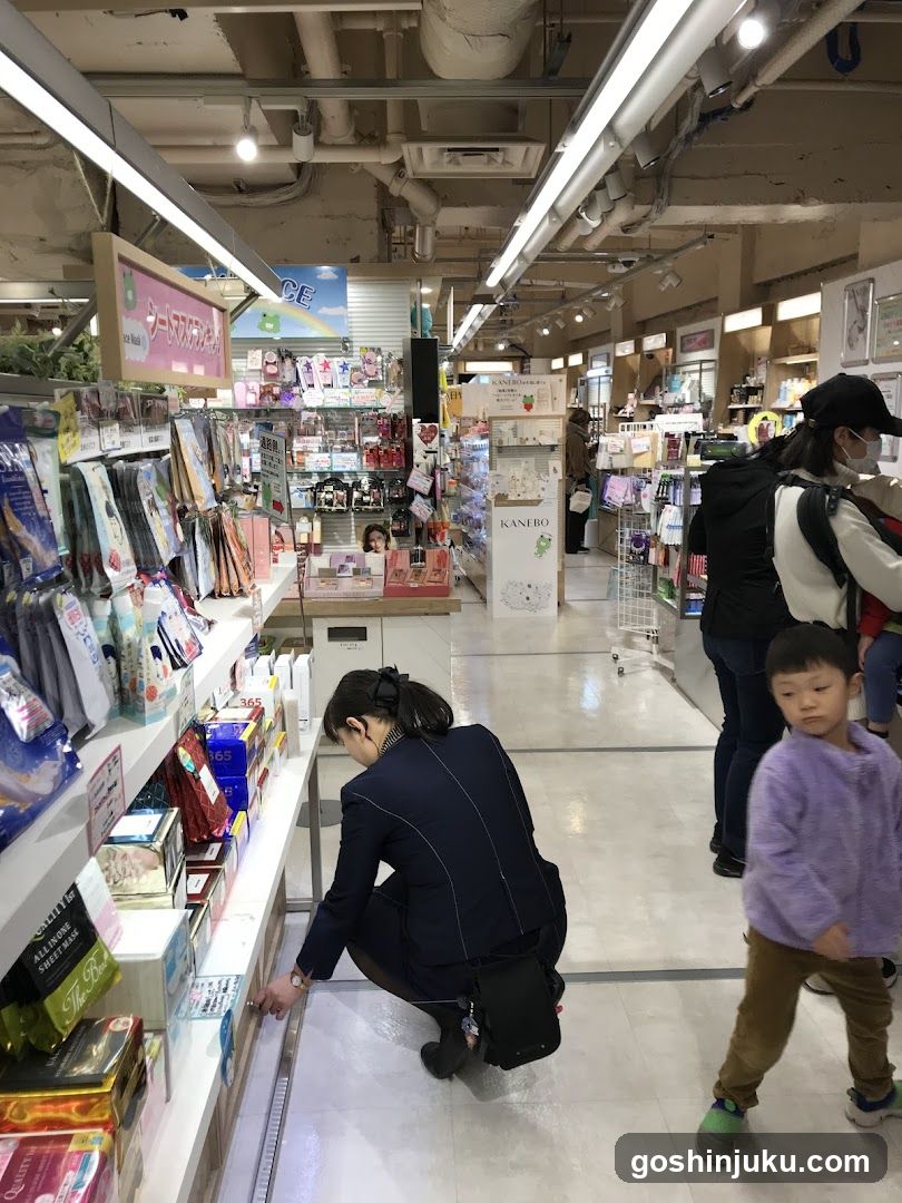 Interior of a retail store aisle