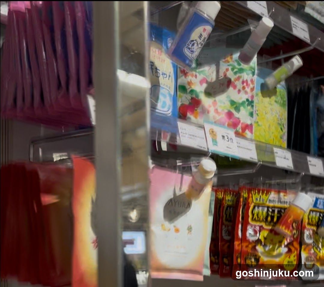 Shelf Display of Snacks and Masks