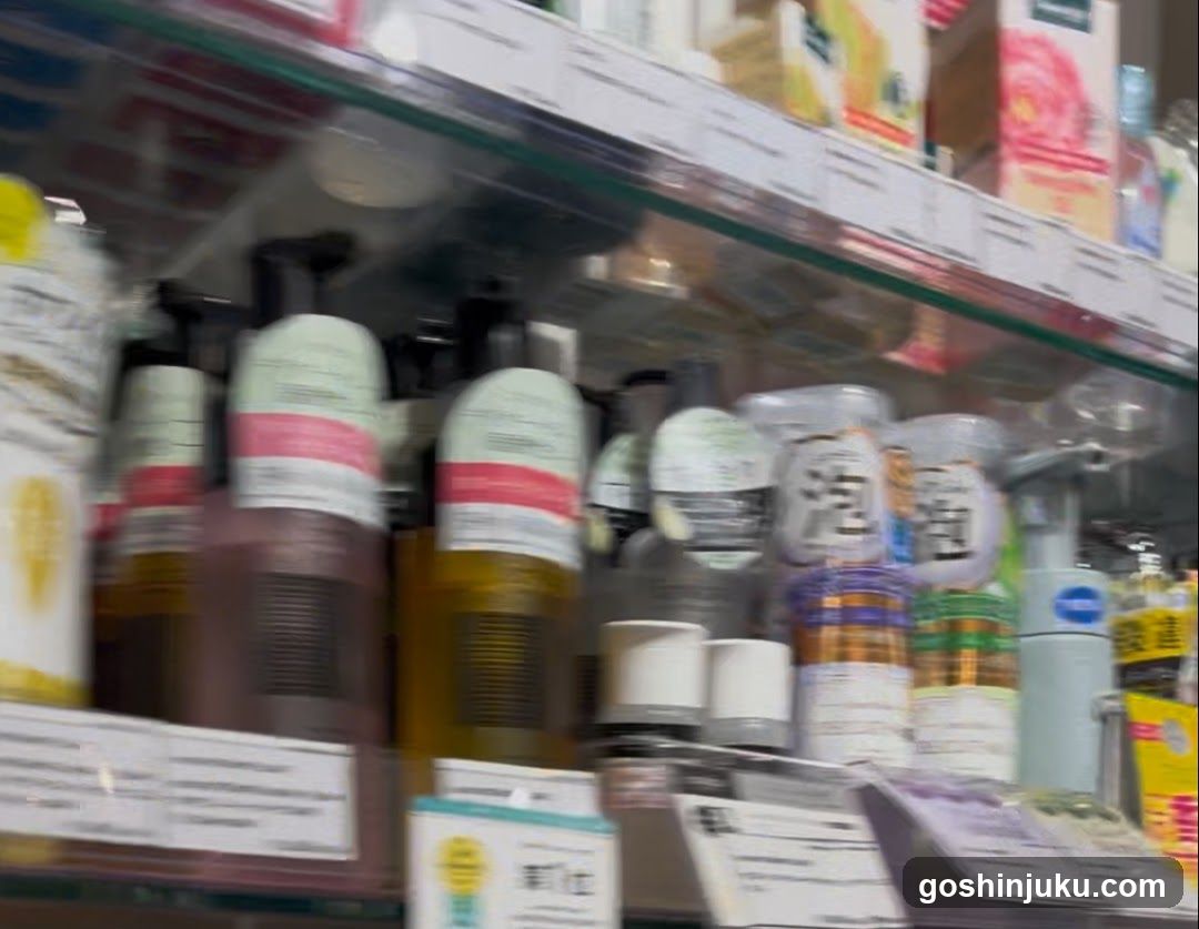 Shelf of personal care products