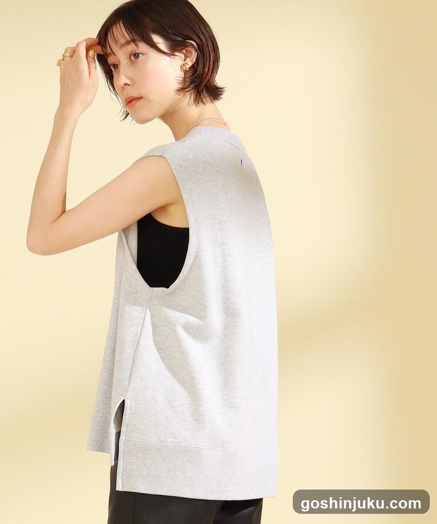 Fashion Model Wearing Sleeveless Vest