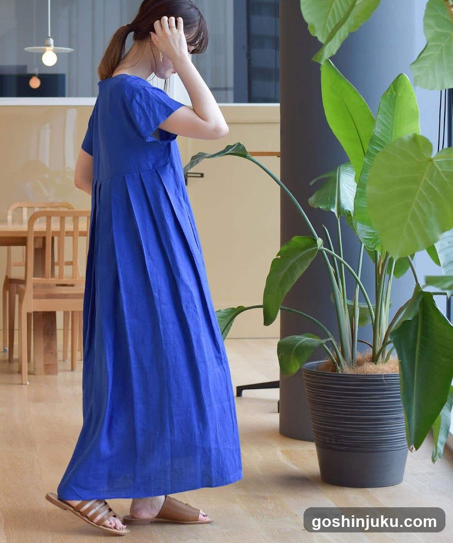Woman in Blue Dress