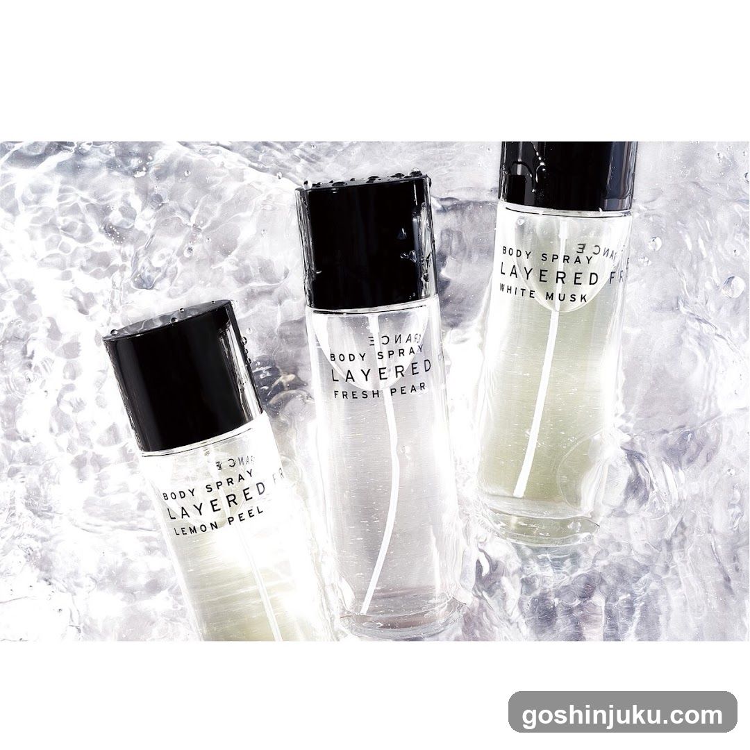 Layered Body Sprays in Water