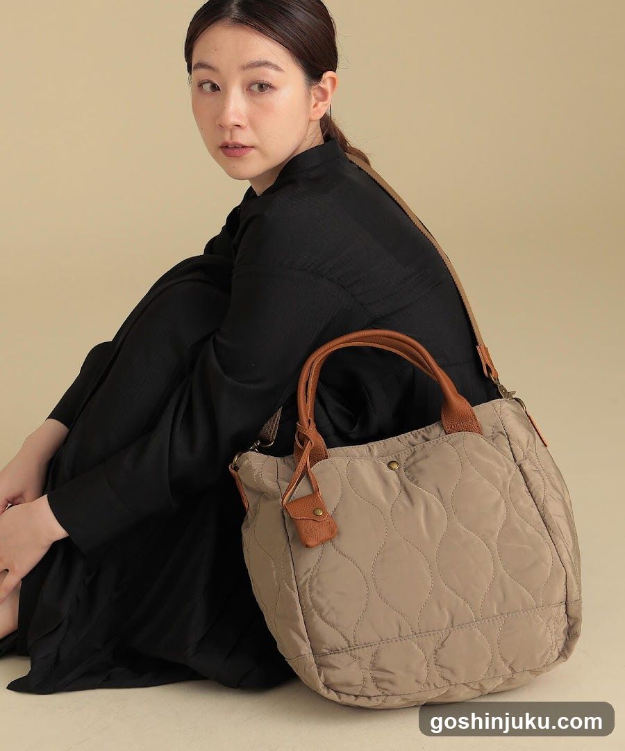 Quilted Tote Bag Model Shot