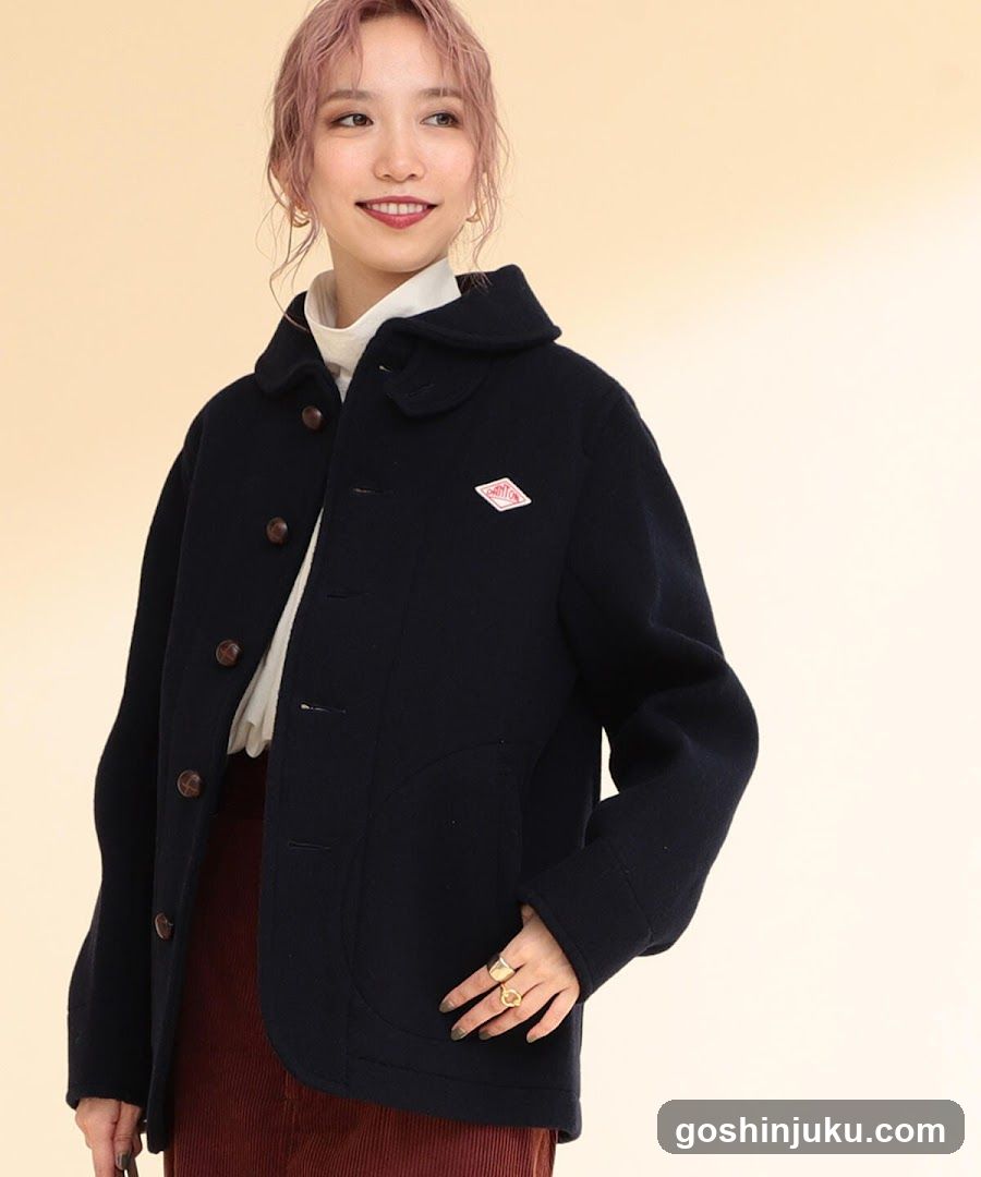 Fashion Model Wearing Dark Coat