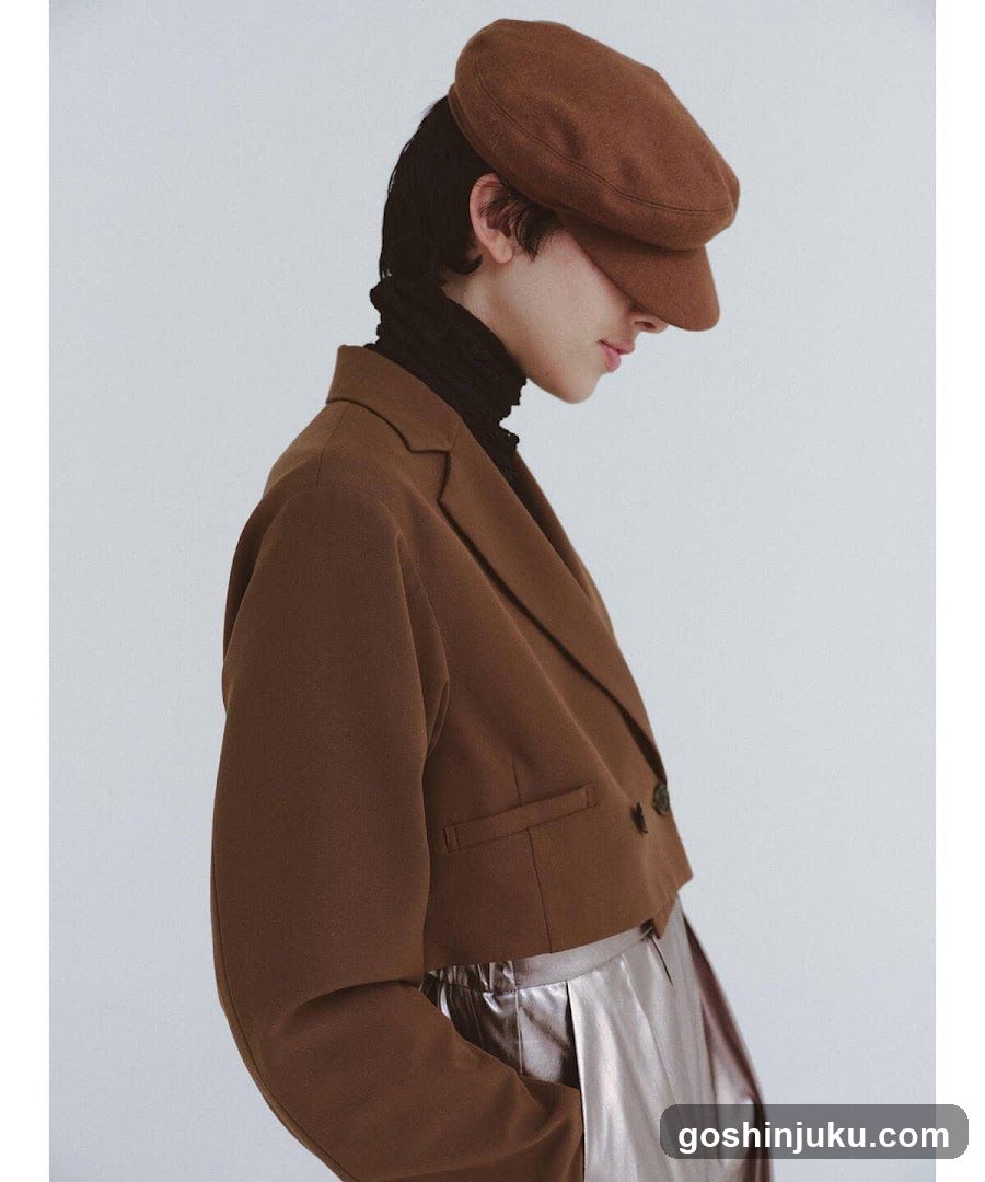 Fashion Model in Brown Ensemble