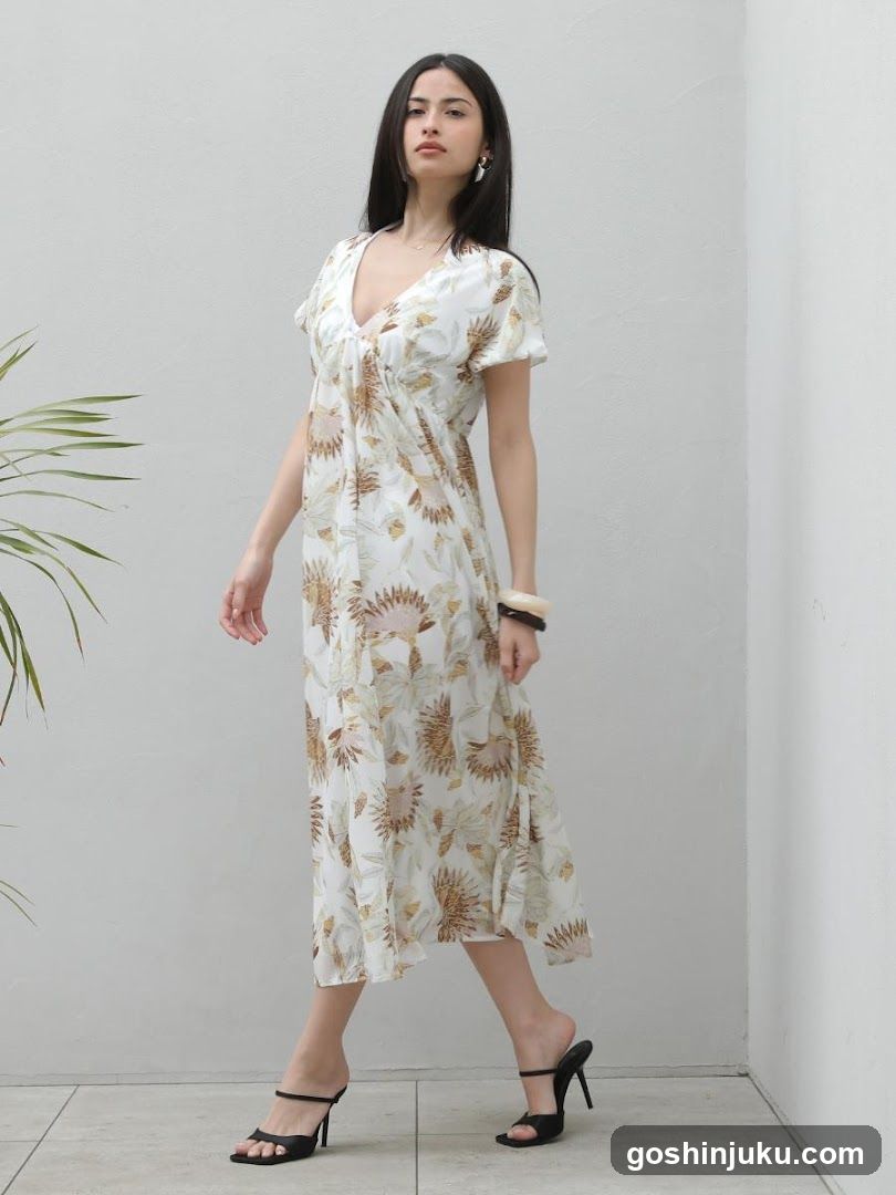 Floral Midi Dress Model