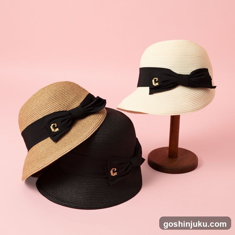 Straw Hats with Bow Detail
