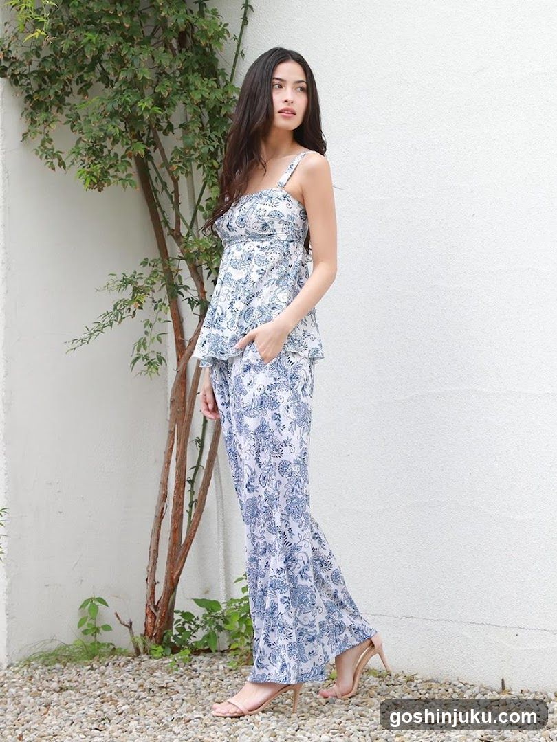 Woman in Floral Maxi Dress