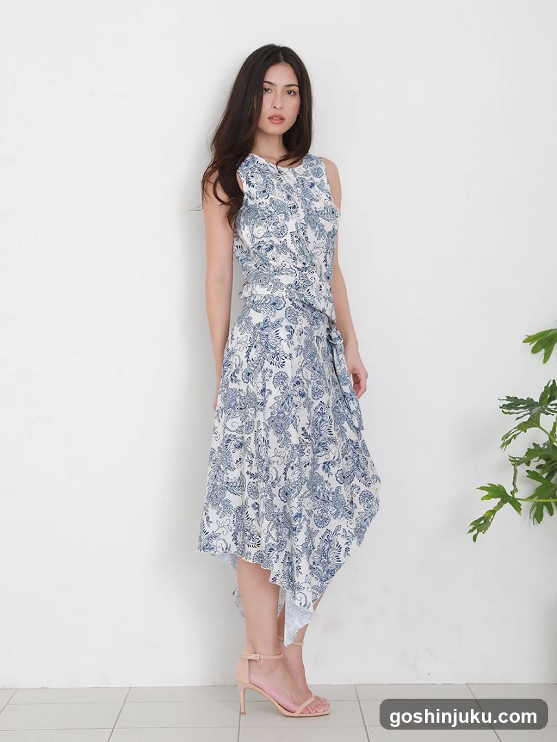 Floral Midi Dress Model