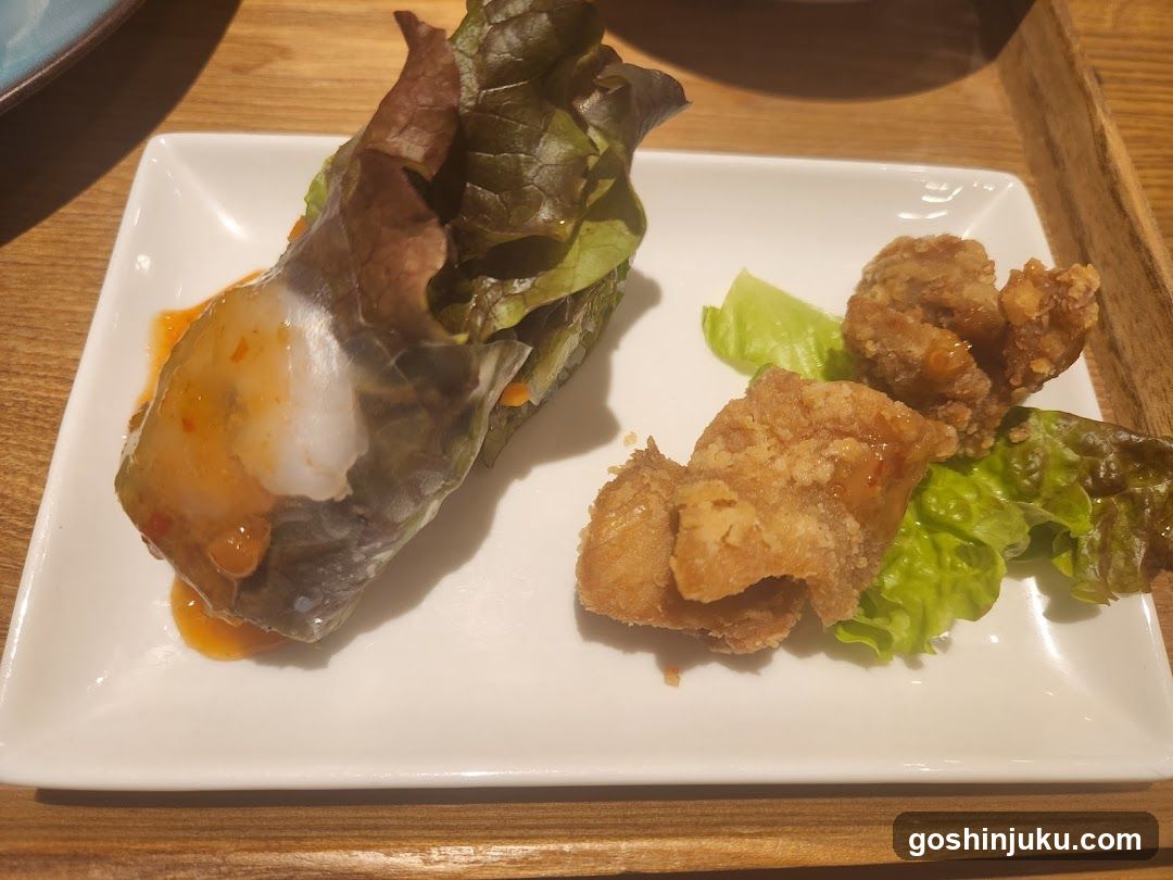 Fried Chicken and Lettuce Roll